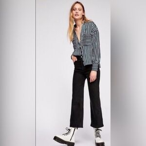 Free People - Mad About You Button Down Striped Oversized Blouse Size Small